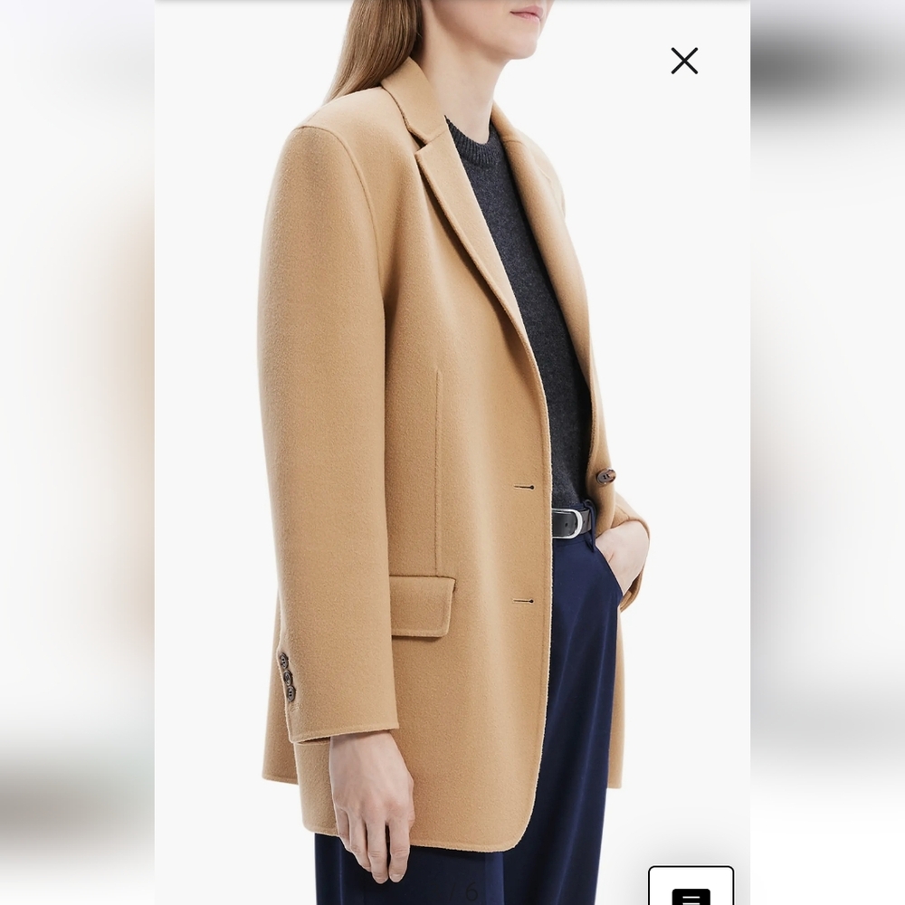 Theory Womens Wool Cashmere Oversized Blazer